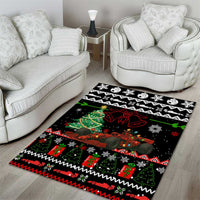 Monaco Christmas Area Rug with Race Car Christmas Tree and Snowflake Holiday - Wonder Print Shop
