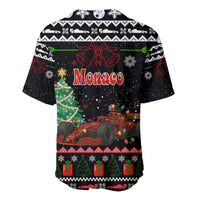 Monaco Christmas Baseball Jersey with Race Car Christmas Tree and Snowflake Holiday - Wonder Print Shop
