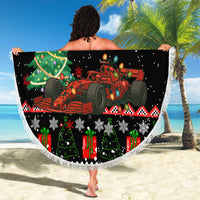 Monaco Christmas Beach Blanket with Race Car Christmas Tree and Snowflake Holiday - Wonder Print Shop