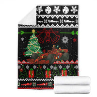Monaco Christmas Blanket with Race Car Christmas Tree and Snowflake Holiday - Wonder Print Shop