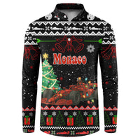 Monaco Christmas Button Sweatshirt with Race Car Christmas Tree and Snowflake Holiday - Wonder Print Shop