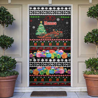 Monaco Christmas Door Cover with Race Car Christmas Tree and Snowflake Holiday - Wonder Print Shop