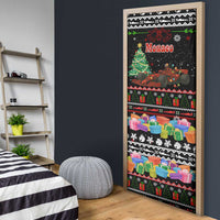 Monaco Christmas Door Cover with Race Car Christmas Tree and Snowflake Holiday - Wonder Print Shop