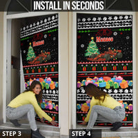 Monaco Christmas Door Cover with Race Car Christmas Tree and Snowflake Holiday - Wonder Print Shop