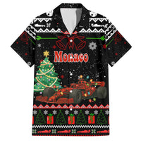 Monaco Christmas Family Matching Off Shoulder Short Dress and Hawaiian Shirt with Race Car Christmas Tree and Snowflake Holiday - Wonder Print Shop