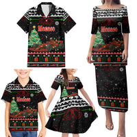 Monaco Christmas Family Matching Puletasi and Hawaiian Shirt with Race Car Christmas Tree and Snowflake Holiday - Wonder Print Shop