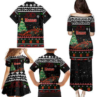 Monaco Christmas Family Matching Puletasi and Hawaiian Shirt with Race Car Christmas Tree and Snowflake Holiday - Wonder Print Shop