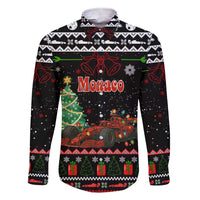 Monaco Christmas Family Matching Short Sleeve Bodycon Dress and Hawaiian Shirt with Race Car Christmas Tree and Snowflake Holiday - Wonder Print Shop