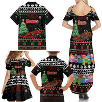 Monaco Christmas Family Matching Summer Maxi Dress and Hawaiian Shirt with Race Car Christmas Tree and Snowflake Holiday - Wonder Print Shop