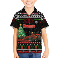 Monaco Christmas Family Matching Summer Maxi Dress and Hawaiian Shirt with Race Car Christmas Tree and Snowflake Holiday - Wonder Print Shop