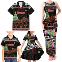 Monaco Christmas Family Matching Tank Maxi Dress and Hawaiian Shirt with Race Car Christmas Tree and Snowflake Holiday - Wonder Print Shop