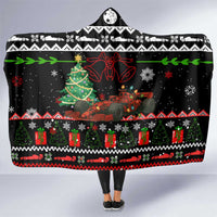 Monaco Christmas Hooded Blanket with Race Car Christmas Tree and Snowflake Holiday - Wonder Print Shop