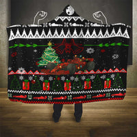 Monaco Christmas Hooded Blanket with Race Car Christmas Tree and Snowflake Holiday - Wonder Print Shop