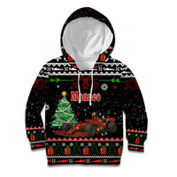Monaco Christmas Kid Hoodie with Race Car Christmas Tree and Snowflake Holiday - Wonder Print Shop