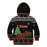 Monaco Christmas Kid Hoodie with Race Car Christmas Tree and Snowflake Holiday - Wonder Print Shop