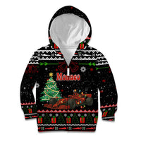 Monaco Christmas Kid Hoodie with Race Car Christmas Tree and Snowflake Holiday - Wonder Print Shop