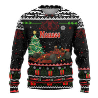 Monaco Christmas Ugly Christmas Sweater with Race Car Christmas Tree and Snowflake Holiday - Wonder Print Shop