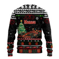 Monaco Christmas Ugly Christmas Sweater with Race Car Christmas Tree and Snowflake Holiday - Wonder Print Shop