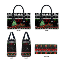 Monaco Christmas Leather Bag with Race Car Christmas Tree and Snowflake Holiday - Wonder Print Shop