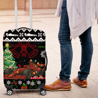 Monaco Christmas Luggage Cover with Race Car Christmas Tree and Snowflake Holiday - Wonder Print Shop