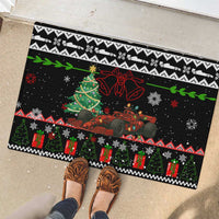 Monaco Christmas Rubber Doormat with Race Car Christmas Tree and Snowflake Holiday - Wonder Print Shop