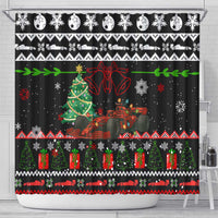 Monaco Christmas Shower Curtain with Race Car Christmas Tree and Snowflake Holiday - Wonder Print Shop
