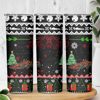 Monaco Christmas Skinny Tumbler with Race Car Christmas Tree and Snowflake Holiday - Wonder Print Shop