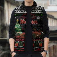 Monaco Christmas Sleeveless Puffer Jacket with Race Car Christmas Tree and Snowflake Holiday - Wonder Print Shop