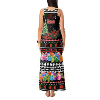 Monaco Christmas Tank Maxi Dress with Race Car Christmas Tree and Snowflake Holiday - Wonder Print Shop