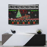 Monaco Christmas Tapestry with Race Car Christmas Tree and Snowflake Holiday - Wonder Print Shop