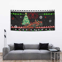 Monaco Christmas Tapestry with Race Car Christmas Tree and Snowflake Holiday - Wonder Print Shop