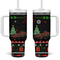 Monaco Christmas Tumbler With Handle with Race Car Christmas Tree and Snowflake Holiday - Wonder Print Shop
