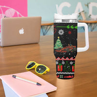 Monaco Christmas Tumbler With Handle with Race Car Christmas Tree and Snowflake Holiday - Wonder Print Shop