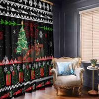 Monaco Christmas Window Curtain with Race Car Christmas Tree and Snowflake Holiday - Wonder Print Shop