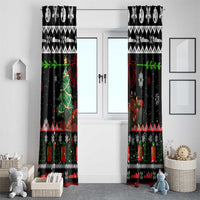 Monaco Christmas Window Curtain with Race Car Christmas Tree and Snowflake Holiday - Wonder Print Shop