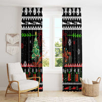Monaco Christmas Window Curtain with Race Car Christmas Tree and Snowflake Holiday - Wonder Print Shop