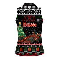 Monaco Christmas Women Sleeveless Polo Shirt with Race Car Christmas Tree and Snowflake Holiday - Wonder Print Shop
