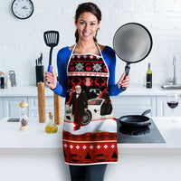 Monaco Christmas Apron with Santa Claus Sports Car Snowflakes and Luxury Holiday - Wonder Print Shop