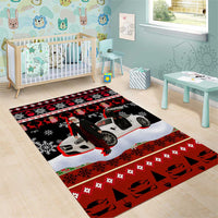 Monaco Christmas Area Rug with Santa Claus Sports Car Snowflakes and Luxury Holiday - Wonder Print Shop