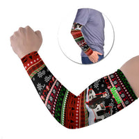 Monaco Christmas Arm Sleeves with Santa Claus Sports Car Snowflakes and Luxury Holiday - Wonder Print Shop