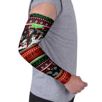 Monaco Christmas Arm Sleeves with Santa Claus Sports Car Snowflakes and Luxury Holiday - Wonder Print Shop