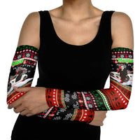 Monaco Christmas Arm Sleeves with Santa Claus Sports Car Snowflakes and Luxury Holiday - Wonder Print Shop