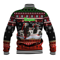 Monaco Christmas Baseball Jacket with Santa Claus Sports Car Snowflakes and Luxury Holiday - Wonder Print Shop