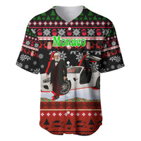Monaco Christmas Baseball Jersey with Santa Claus Sports Car Snowflakes and Luxury Holiday - Wonder Print Shop