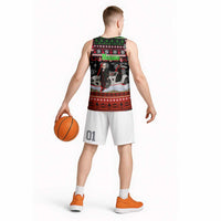 Monaco Christmas Basketball Jersey with Santa Claus Sports Car Snowflakes and Luxury Holiday - Wonder Print Shop