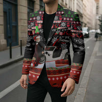 Monaco Christmas Blazer with Santa Claus Sports Car Snowflakes and Luxury Holiday - Wonder Print Shop