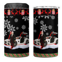 Monaco Christmas 4 in 1 Can Cooler Tumbler with Santa Claus Sports Car Snowflakes and Luxury Holiday - Wonder Print Shop