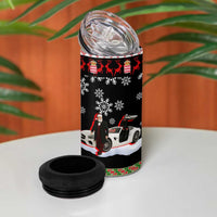 Monaco Christmas 4 in 1 Can Cooler Tumbler with Santa Claus Sports Car Snowflakes and Luxury Holiday - Wonder Print Shop