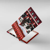 Monaco Christmas Canvas Wall Art with Santa Claus Sports Car Snowflakes and Luxury Holiday - Wonder Print Shop