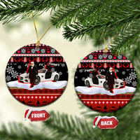Monaco Christmas Ceramic Ornament with Santa Claus Sports Car Snowflakes and Luxury Holiday - Wonder Print Shop